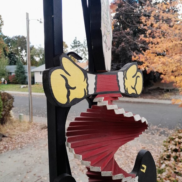 Unique Handpainted Wood Wind Spinner Santa Christmas Outdoor Decoration READ 18" - Picture 6 of 13